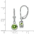 thumbnail image 2 of 925 Sterling Silver Rhodium 6mm Round Peridot Leverback Earrings, 2 of 7