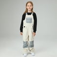 thumbnail image 4 of HCNTES Children's Waterproof Snow Bibs Toddler Adjustable Strap Overalls Warm Winter Ski Pants for Outdoor Play(White,6-7 Years), 4 of 8