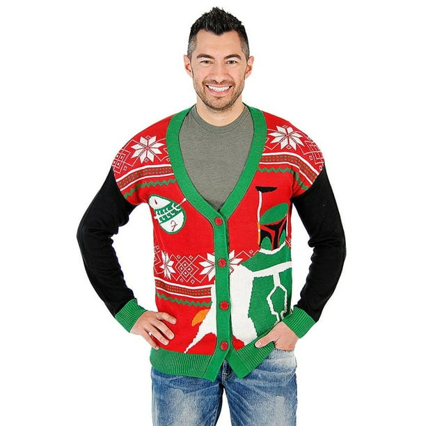 Junk Food Star Wars Boba Fett Ugly Christmas Cardigan Sweater Walmart Com Walmart Com