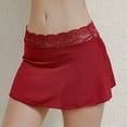 thumbnail image 6 of Riforla Women's Solid Color Mini Solid Color Lace Patchwork Mini Skirt Red 2XL/3XL, 6 of 8