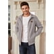 thumbnail image 2 of Chaqueta de pana para hombre, cuello alto, forro de piel de peluche, corte regular, cremallera, cálida, con bolsillos., 2 of 4