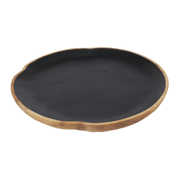 Elk Home Weller Lodge Suar Wood Plate in Black Finish