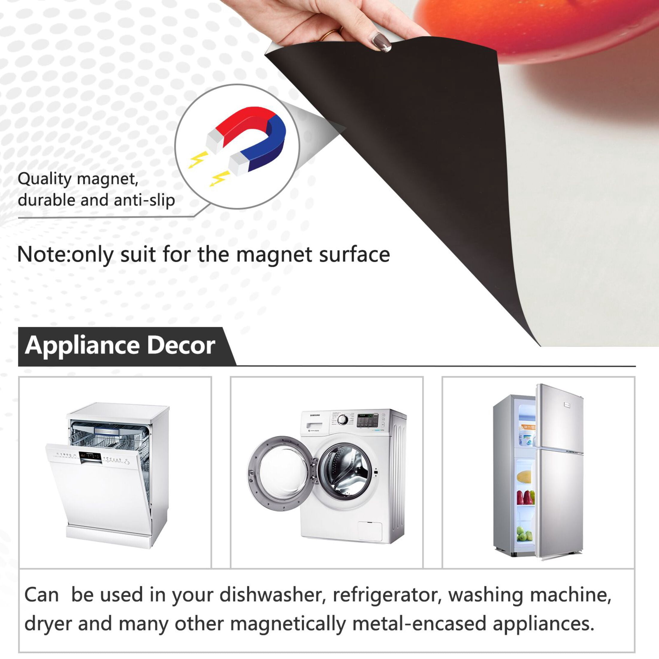 IAUYY Magnetic decorative sticker - 23x26 Inch PVC Refrigerator Decorative Cover, Removable DIY Art for Kitchen Appliances Kiwifruit