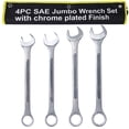 thumbnail image 6 of LuckyNote SAE Jumbo Combination Wrench Set, 4-Piece Extra Large Carbon Steel Wrench Set with Storage Bag, 2-1/8" to 2-1/2" Chrome Plated, for Heavy-Duty Industrial & Mechanical Applications, 6 of 10