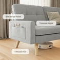 thumbnail image 2 of Lofka Futon Sofa Bed, 70.9" Loveseat 3in 1 Convertible Couch with Adjustable Backrest, Removable Armrest for Extended Length, Easy Assembly, Sleeper Couches for Living Room, Gray, 2 of 9