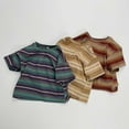 thumbnail image 3 of Kiijoy Boys Striped Casual T Shirt Short Sleeve Round Neck T-Shirt Loose Soft Tshirt, 3 of 7