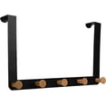 thumbnail image 6 of Over The Door Hooks with 5 Wooden Hooks,  Door Hanger, Sturdy Heavy Duty Coat Rack for Bag, Coat, Towel, Hat, Robes, Scarves, Bedroom, Closet, Bathroom, 6 of 6