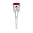 thumbnail image 3 of ANGARA Nature Inspired Cushion Lab Grown 2.6 Ct Ruby Twisted Vine Engagement Ring for Women in 14K White Gold (Size-8mm) | July Birthstone, Anniversary, Jewelry Gift for Women | Lab-Grown Ruby Ring, 3 of 7