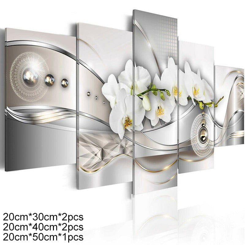 5 Panels Unframed Modern Art Painting Picture Room Wall Hanging Hotels Decor 
