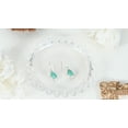 thumbnail image 4 of Simple Elegance Sterling Silver Teardrop Green Turquoise Inlay Dangle Earrings, 4 of 6