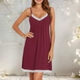 thumbnail image 2 of Women's Satin Nursing Nightgown Lace Sleepwear Tank Dress Lightweight Maternity Sleep Dress Soft V Neck Nightshirt for Pregnant Lady Loungewear, 2 of 4