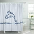 thumbnail image 1 of SUTTOM Poisson de Forme Bleue Fait d'Eau Sautant dans le Rideau de Douche 66x72 Pouces, 1 of 1