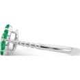 thumbnail image 4 of 14K White Gold Emerald And Diamond Floral Ringsize 7 (Width 1.3 To 2.1) - Jbsp, 4 of 5