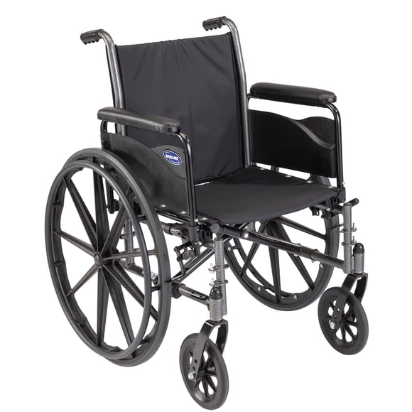 Silla de ruedas Invacare Tracer SX5 para adultos | Plegable para uso diario | Asiento de 45 cm | Brazos completos, color negro/plateado
