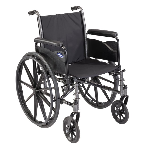 Silla de ruedas Invacare Tracer SX5 para adultos | Plegable para uso diario | Asiento de 45 cm | Brazos completos, color negro/plateado