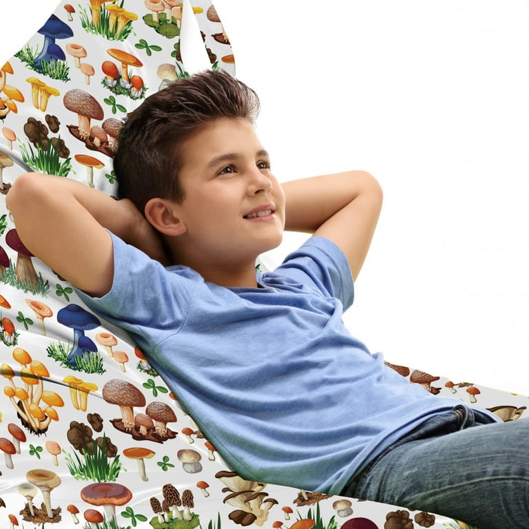 Mushroom Lounger Chair Bag, Pattern Types of Mushrooms Wild