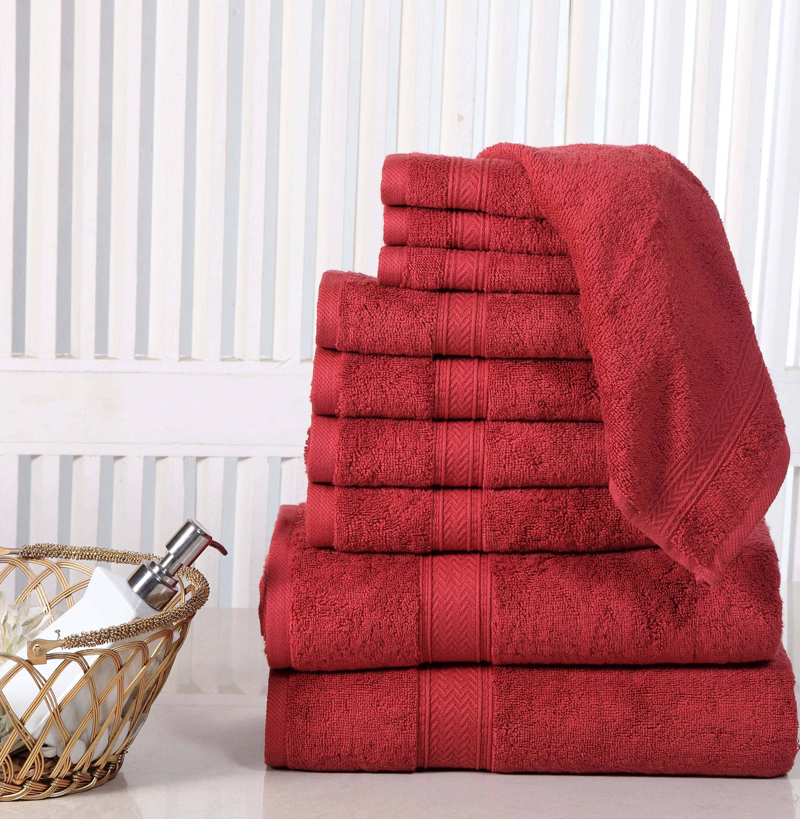 Addy Home Best Value 10PC Bath Towel Set (2 Bath, 4 Hand & 4 Wash ...