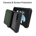 thumbnail image 4 of ELEHOLD Rugged Case for Samsung Galaxy Z Flip 5, Hybrid Heavy Duty Shockproof Case with Foldable Hidden Kickstand Belt Clip Holster Full Body Protective Case for Samsung Z Flip 5,Green, 4 of 7
