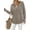 Grey Khaki, variant on PRETTYGARDEN Womens Fall Long Sleeve Zip Up Cardigan Sweaters Casual Loose Collared Ribbed Knit Tops Jackets Thumb Hole