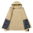 thumbnail image 5 of Timoontee Men's Cold Weather Coats Fall Winter Fleece Lined Warm Jackets Relaxed Fit Long Sleeve Hooded Jacket Fashion Casual Solid Pocket Jacket Khaki XXL, 5 of 9