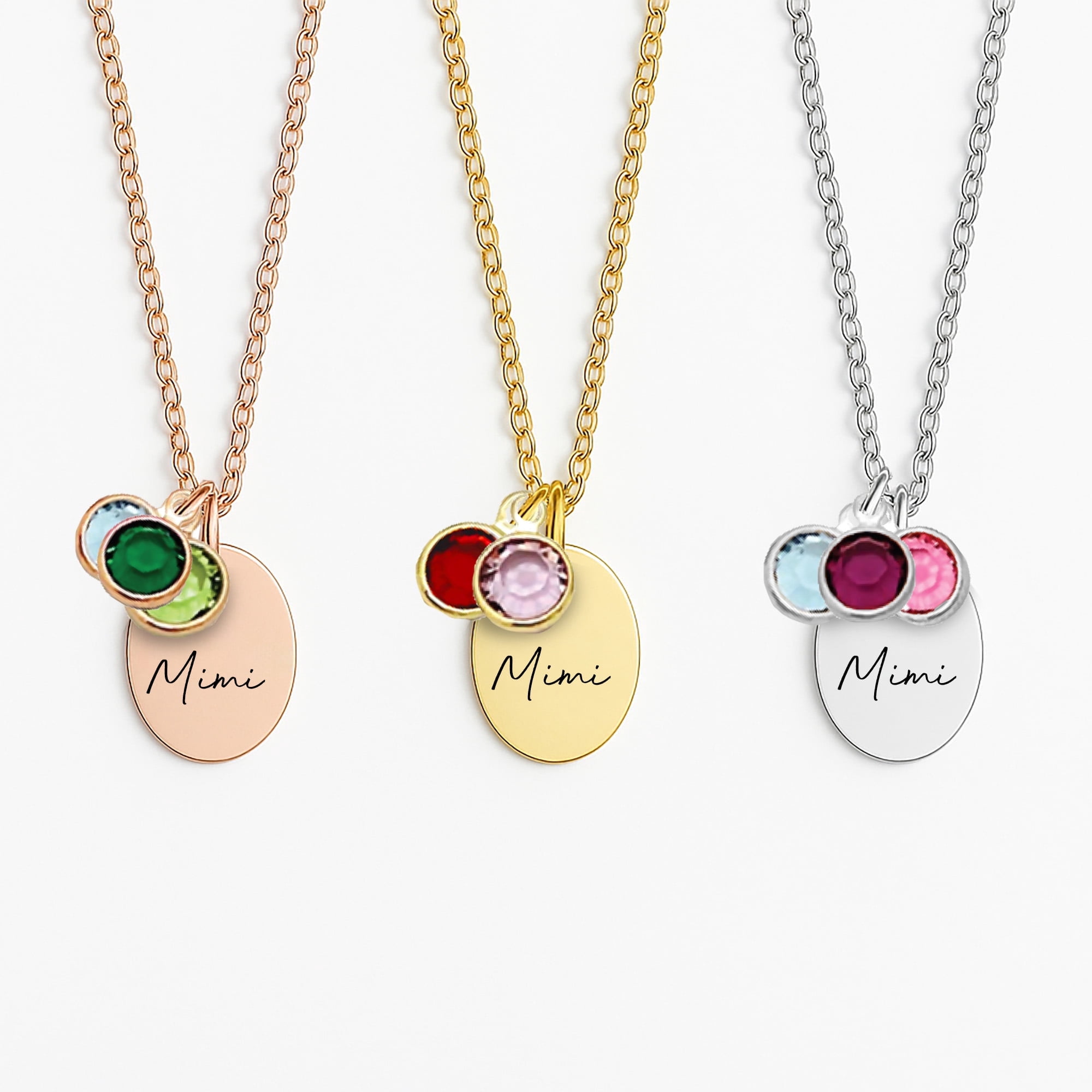 Mimi Family Necklace Personalized Mimi Gifts from Grandkids Birth Month Birthstones - Custom Grandma Jewelry with Birth Stone Charms Grandchildren Jewelry - Mother s Day Gifts