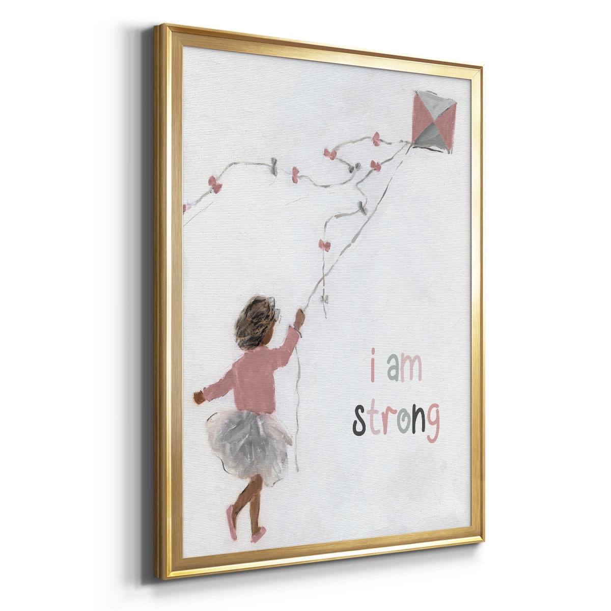 Girl Flying Kite Premium Framed Print - Ready to Hang