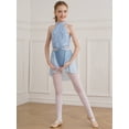 thumbnail image 3 of iiniim Kids Girls Halter Lace Printed Leotard Gymnastic Figure Ice Skating Ballet Dance Dress Size 6-16 Light Blue 6, 3 of 7