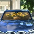 thumbnail image 4 of WOBOGO Brown Sunflower Plant Car Windshield Sunshades Autopilot Lightweight Accordion Sun Visor 53×23.5in, 4 of 8