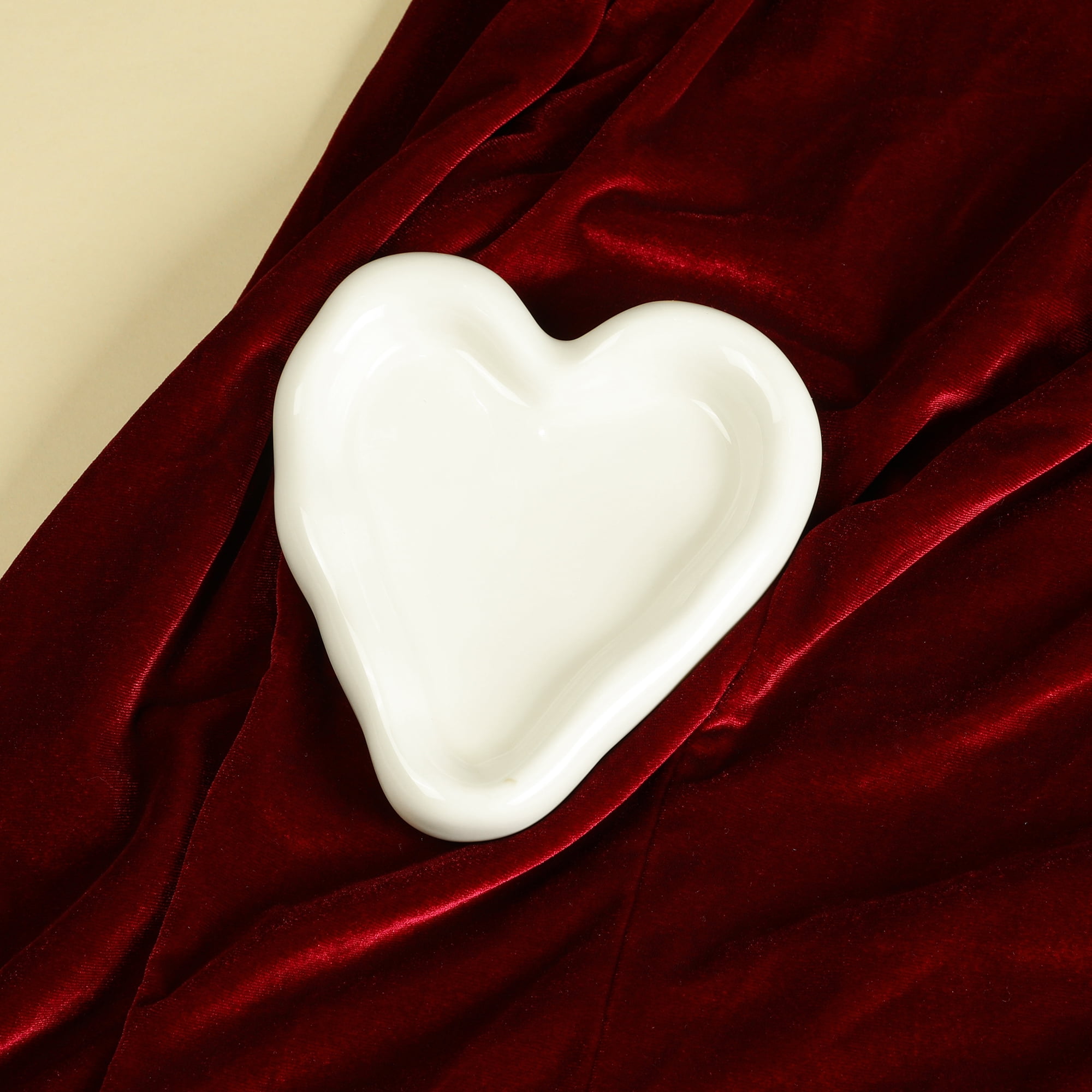 Unique Bargains Ceramic Jewelry Tray Decorative Trinket Dish Organizing Jewelry Box White