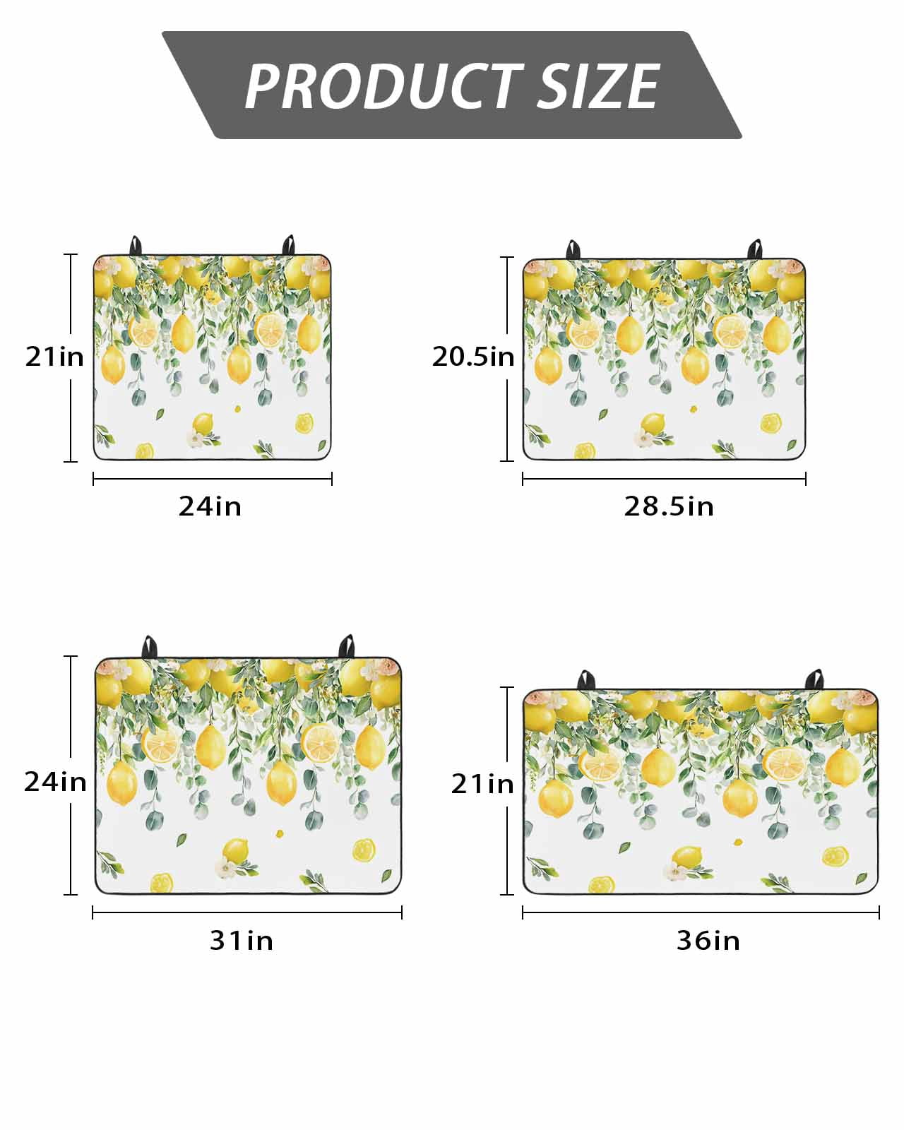 Stove Top Covers for Electric Stove, Lemon Eucalyptus Glass Stovetop Cover Protector, Farm Flower Fruit Country Boho Summer Induction Cooktop Protector Oven Mat for Kitchen Countertop 24"x21"