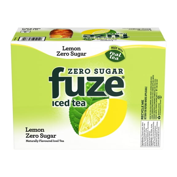 Fuze Iced Tea Zero Sugar Lemon Cans, 341 mL, 12 Pack
