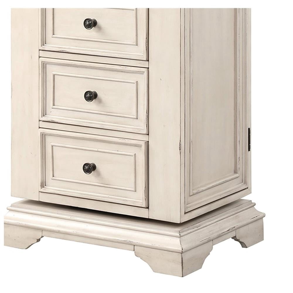 New Classic Furniture Anastasia 6-Drawer Wood Chest with Mirror, White