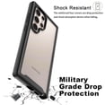 thumbnail image 4 of For Samsung Galaxy S24 Ultra Phone Case, Ebizware Shockproof Clear Back Case [Military Grade Drop Tested] Heavy Duty Rugged Protective Cover for Galaxy S24 Ultra - Black, 4 of 9