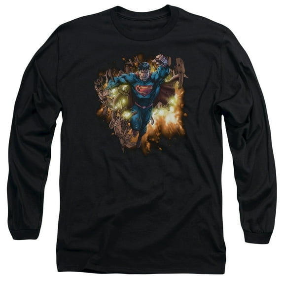 Superman - Blasting Through - Long Sleeve Shirt - Medium