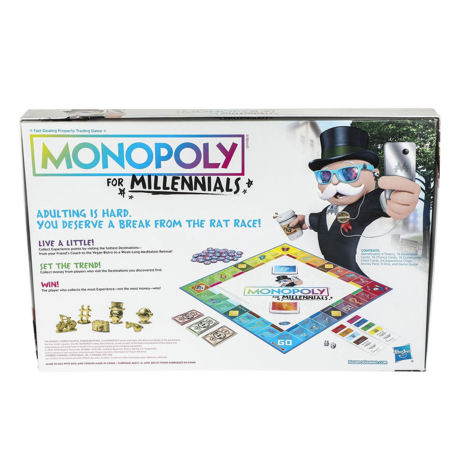 Jeu de plateau Monopoly pour Milléniaux