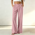 thumbnail image 2 of DHFJKG Wide Leg Pants For Women Corduroy Palazzo Workwear Elastic Waistband Long Pants Fall Clothes, 2 of 7