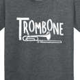 thumbnail image 4 of Inktastic Trombone Rough White Text Youth T-Shirt, 4 of 5