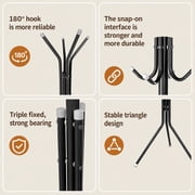 HONEIER Coat Rack, 68.9 Metal Coat Rack Stand with 12 Hooks Standing Coat Rack for Entryway Bedroom Living Room, Black