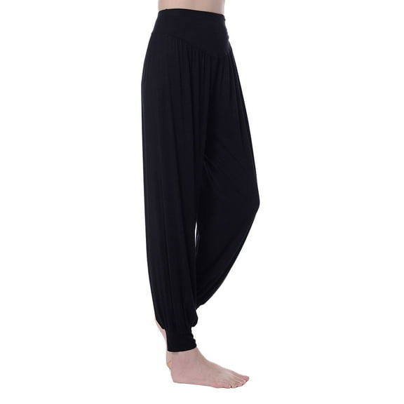 WHAMVOX Loose Yoga Pants for Women Made from Cotton Black Super Comfortable Anti Pilling Size 2XL
