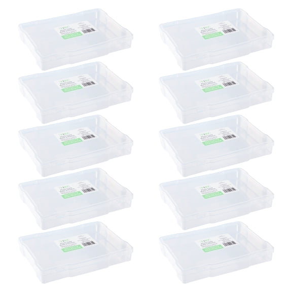 Clear Plastic Photo Storage Cases by Simply Tidy – Snap-Closure Polypropylene Cases for 5" x 7" Prints - 10 Pack