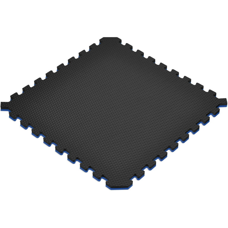 Norsk 16 sq ft Interlocking Foam Floor Mat, 4-Pack, Reversible Black/Blue Norsk 16 sq ft Interlocking Foam Floor Mat, 4-Pack, Reversible Black/Blue