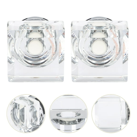 2Pcs Crystal Square Cabinet Knobs Decorative Drawer Knobs Cabinet Door Knobs