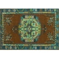 thumbnail image 1 of Ahgly Company Machine Washable Indoor Rectangle Persian Turquoise Blue Traditional Area Rugs, 7' x 10', 1 of 4