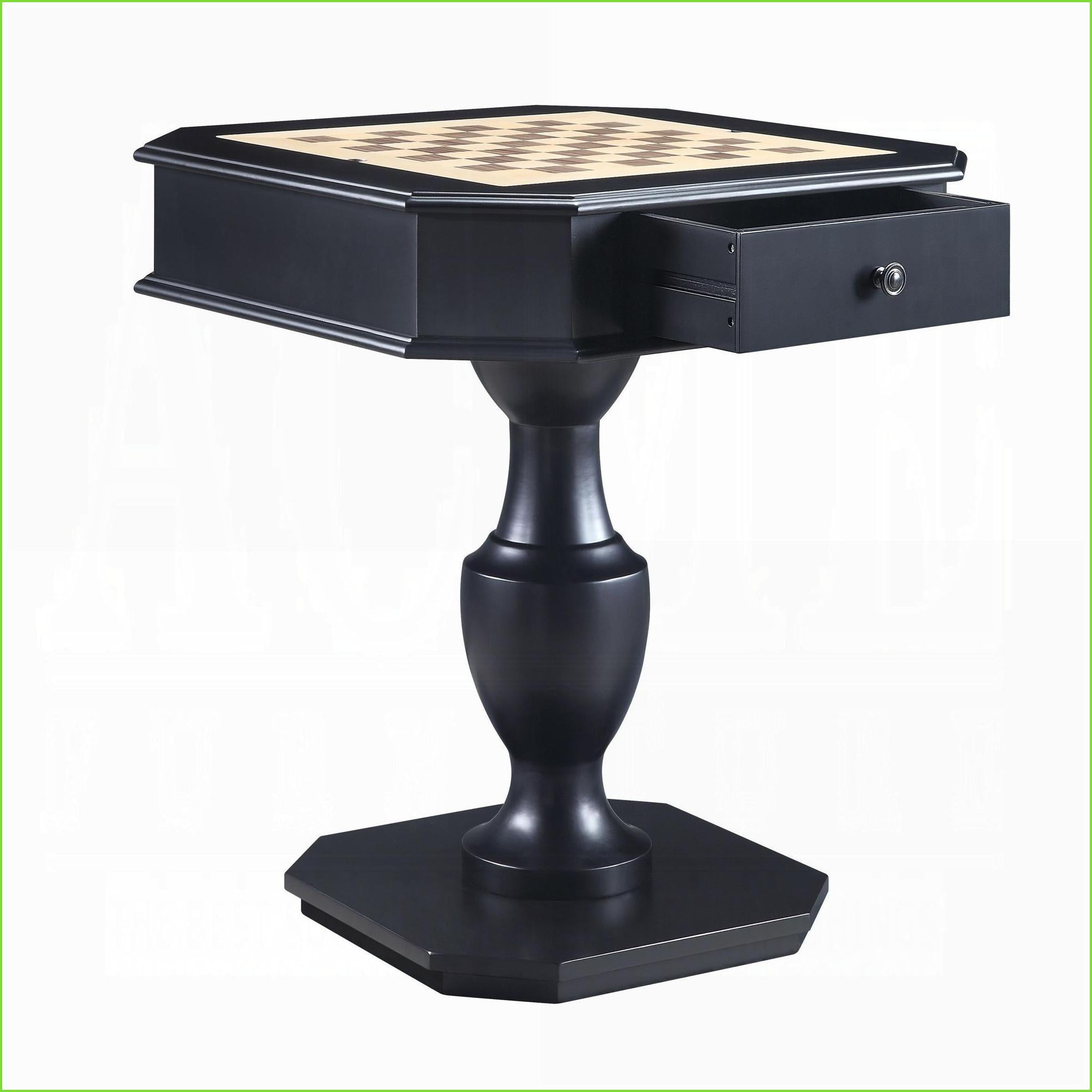 Game Table with 2 Drawers & Reversible Tray | Black | MDF