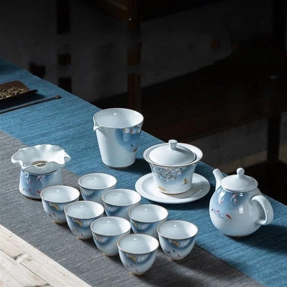Tea Cup Set Tea Set Household Minimalist Tureen Teapot Full Set Porcelain Kung Fu Tea Set Ceramic TeaSet Gaiwan Tea Travel Tea Sets Teapots & Coffee Servers Travel Tea Set