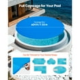 thumbnail image 2 of KFFKFF Solar Pool Cover, 24 ft Round Pool Bubble Cover, 16 Mil Pools Solar Blanket with Bubble & PE Material, Daytime Heat Absorption, Nighttime Heat Retention, Blue, 2 of 9