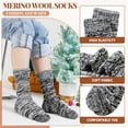 thumbnail image 4 of NANAhuang Merino Wool Socks for Women 5 Pairs Warm Winter Hiking Thick Thermal Cozy Boot Work Soft Ladies Crew Socks, 4 of 6