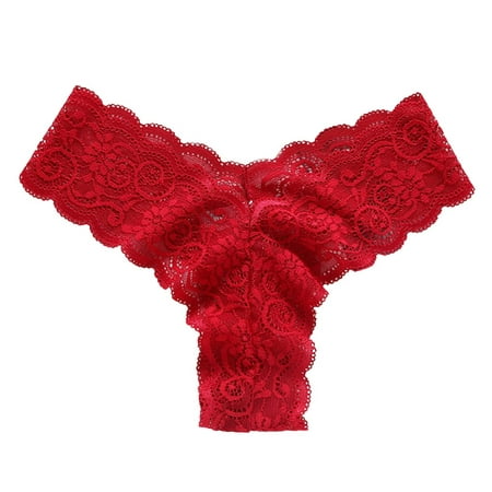 

Lilgiuy Women Cutut Lace Underwear Briefs PantiesHollow Out Lingerie Underpants(Red M) Fall Fashion 2022 Spring Winter