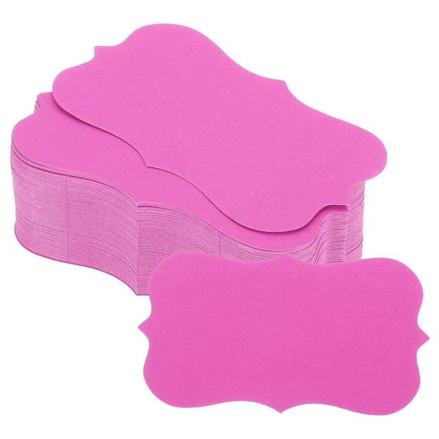 Unique Bargains 2' x 3.5' Blank Paper Business Cards Small Index Flash Cards Words Message Note Card Lace, Rose Red 100 Pack