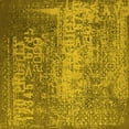thumbnail image 1 of Ahgly Company Machine Washable Indoor Square Oriental Yellow Industrial Area Rugs, 7' Square, 1 of 4